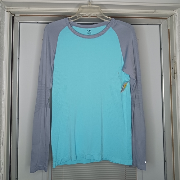 Champion Tops - 3 for $18 - Champion Gray/Teal Long Sleeve Top Size Medium